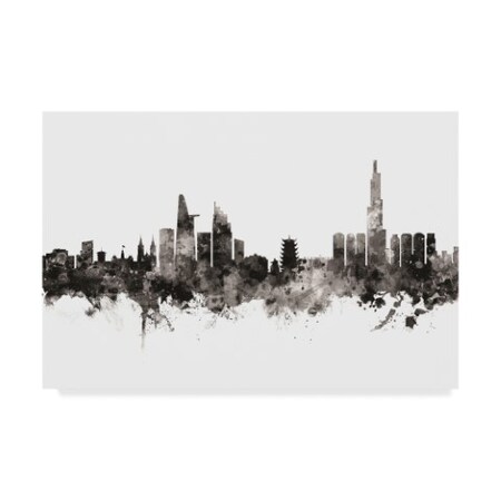 Trademark Fine Art Michael Tompsett 'Ho Chi Minh City Vietnam Skyline Black White' Canvas Art, 22x32 MT02205-C2232GG